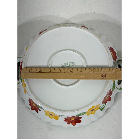 Temptations by Tara Floral Baking Dish Serving Bowl With Handles - Picture 7 of 8